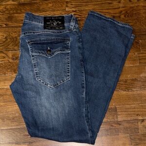 True Religion Men’s Blue Ricky Relaxed Straight Denim Jeans Size 33